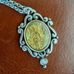 Brighton Silver and Gold Angel Pendant Necklace